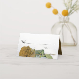 Tarjeta De Asiento Rosa elegante de Ochre de Oro Boda de escritura