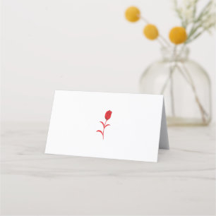 Tarjeta De Asiento Rosa Madder, Lava Red, diseño floral