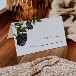 Tarjeta De Asiento Rosa negro gótico número de tabla de bodas de vint