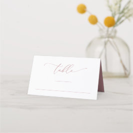 Tarjeta De Asiento Rosa polvoriento Rosa Minimalista 2 Bodas Número d