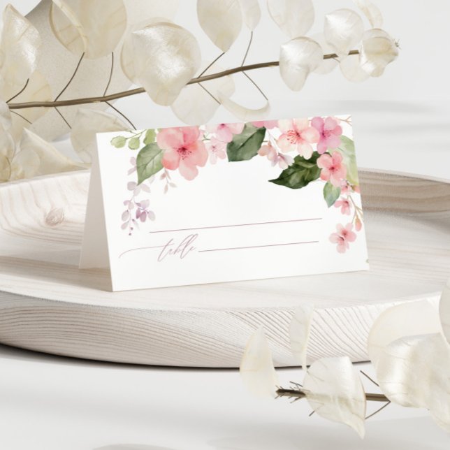 Tarjeta De Asiento Rosa rosa y Boda verde (Subido por el creador)