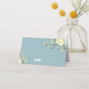 Tarjeta De Asiento Rosas amarillas acuarela romántica floral moderna