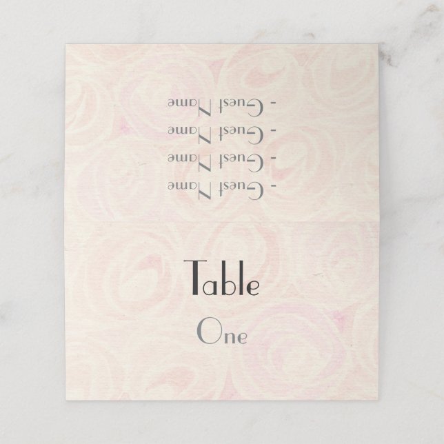 Tarjeta De Asiento Rosas de acuarela (Exterior desplegado)