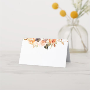Tarjeta De Asiento Rosas de acuarela Shabby Chic Place Cards
