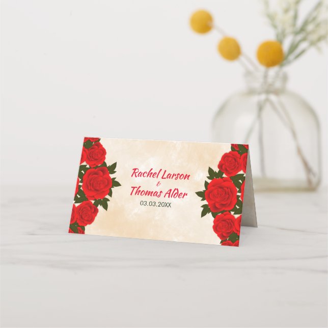 Tarjeta De Asiento Rosas de Bouquet Rd (Reverso)