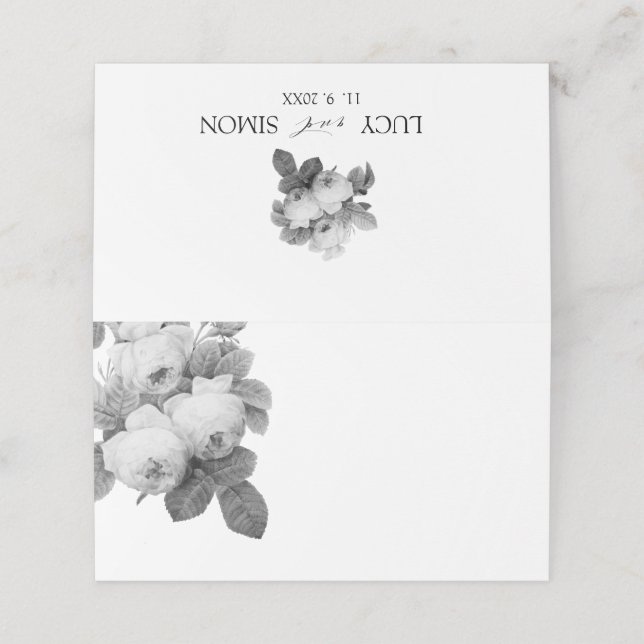 Tarjeta De Asiento Rosas de cosecha francesa (Exterior desplegado)