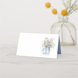 Tarjeta De Asiento Rosas del Balde de Estaño Rústico Wildflowers Bouq