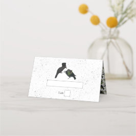 Tarjeta De Asiento Rosas negros góticos se vuelven Bodas