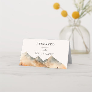 Tarjeta De Asiento Rótulo de asientos reservados del Boda de montaña