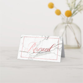 Tarjeta De Asiento Rótulo reservado de oro Rosa PixDezines Marble+Fau