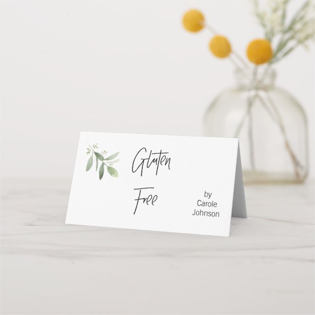 Tarjeta De Asiento Rótulos de plegado de tabulación Gluten Free (Reverso)