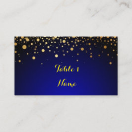Tarjeta de asiento Royal Blue and Gold Popular Bod