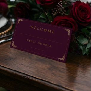Tarjeta De Asiento Royal Muse Medieval Fantasy Plum Floral Boda