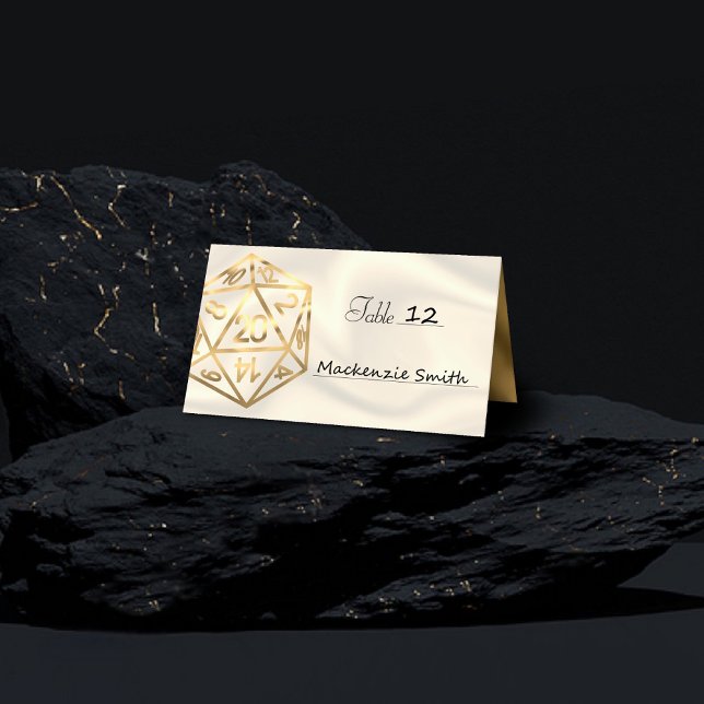 Tarjeta De Asiento RPG Dice | Fantasía de oro Retro Tabletop PnP Game (Subido por el creador)