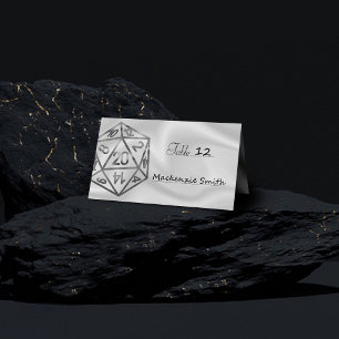 Tarjeta De Asiento RPG Dice Fantasy Old School Tabletop Retro Gamer