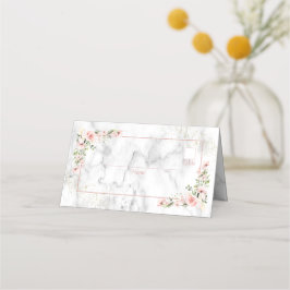 Tarjeta De Asiento Rubor Gold Greenery Dusty Pink Floral