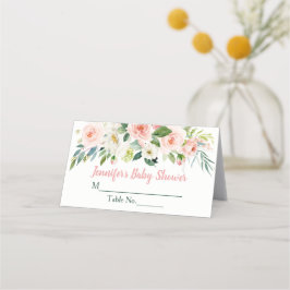 Tarjeta De Asiento Rubor Pink Floral Baby Shower