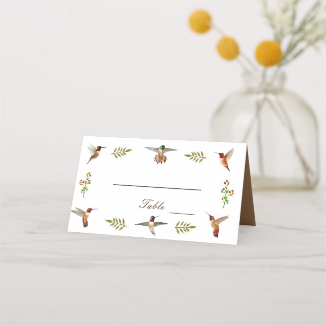 Tarjeta De Asiento Rufous Hummingbirds Boda (Anverso)