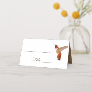 Tarjeta De Asiento Rufous Hummingbirds Boda Place Card