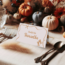 Tarjeta De Asiento Rustic Fall Friendsgiving Dinner Table Place Cards