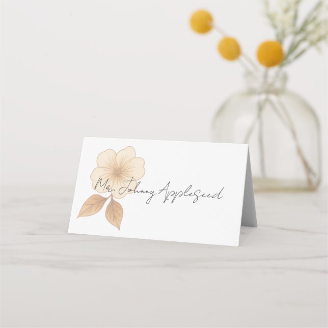 Tarjeta De Asiento Rustic Romance Wedding Place Cards (Anverso)