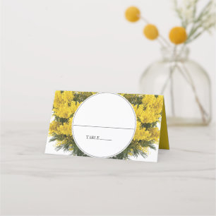 Tarjeta De Asiento Rustic Wattle Acacia Boda Place Card