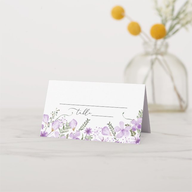 Tarjeta De Asiento Rustic Wildflowers Wedding Shower Recepción (Anverso)