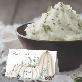 Tarjeta De Asiento Rústica Caída Granja Vintage Pumpkin Placecards