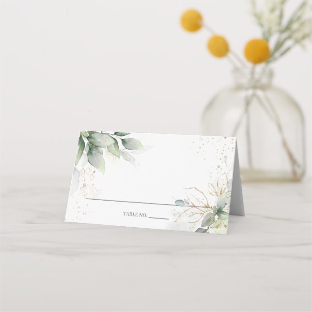 Tarjeta De Asiento Rústica vegetación Boda de oro Foliage Bridal Show (Anverso)
