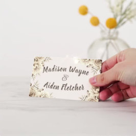 Tarjeta De Asiento Rústico boda de rosas blancas mesa No colocar tarj