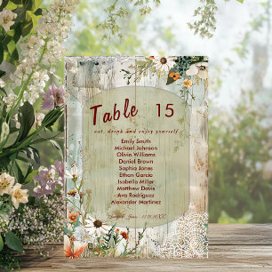 Tarjeta de asiento Rústico Boda Vintage Lace & Dai