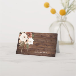 Tarjeta De Asiento Rústico Boho Floral Terracotta Boda