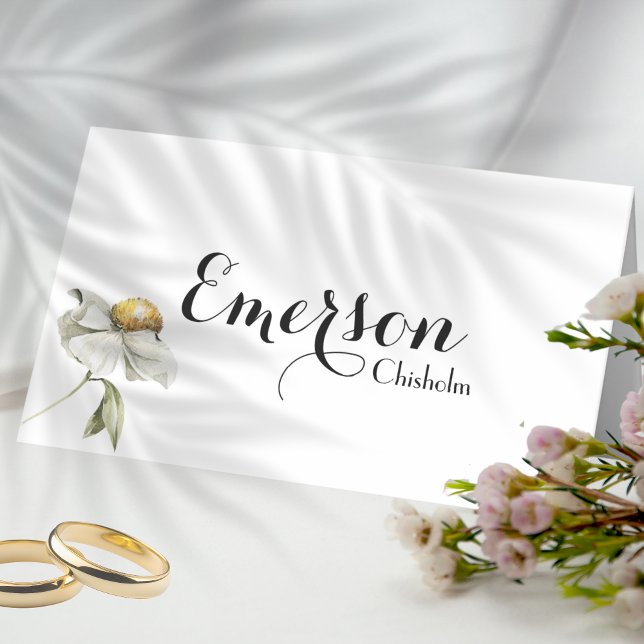 Tarjeta De Asiento Rústico prado de florecimiento silvestre de bosque (Lovely Wildflower Bloom Folded Place Card with Name and Message in the inside)