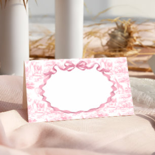 Tarjeta De Asiento Safari Animal Pink Toile de Jouy Baby Shower