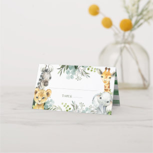 Tarjeta De Asiento Safari Animals Oh Baby Greenery Jungle Baby Shower