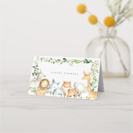 Tarjeta De Asiento Safari Jungle Animals Buffet Food Labels