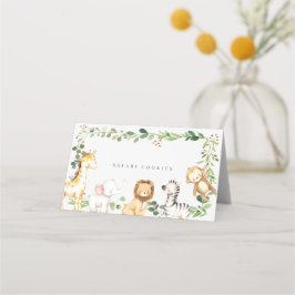 Tarjeta De Asiento Safari Jungle Animals Buffet Food Labels