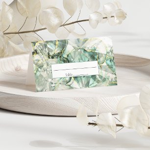 Tarjeta De Asiento Sage Green Aventurine Crystal Boda