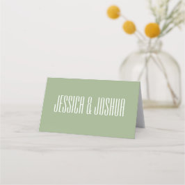 Tarjeta De Asiento Sage Green Bold Elegante Boda simple