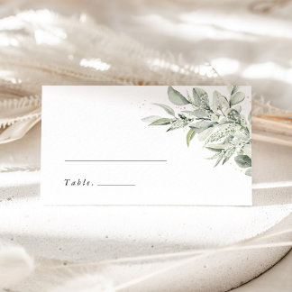 Tarjeta De Asiento Sage Green Botanical Elegant Wedding Place Cards