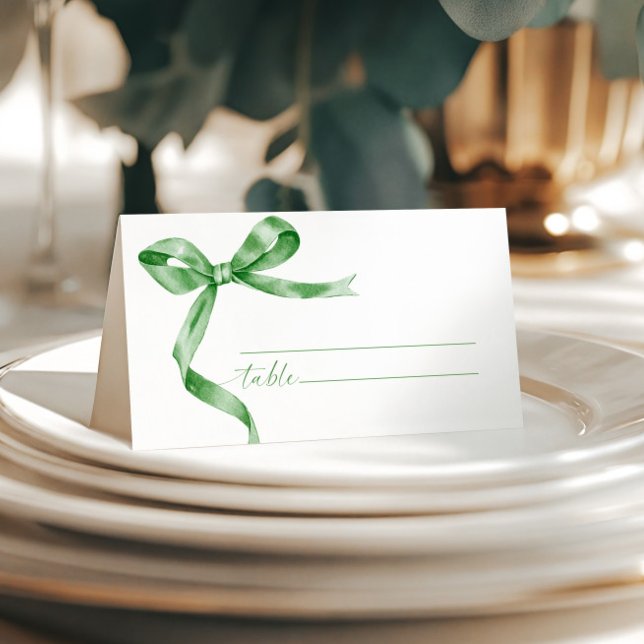 Tarjeta De Asiento Sage Green Bow Boda (Subido por el creador)