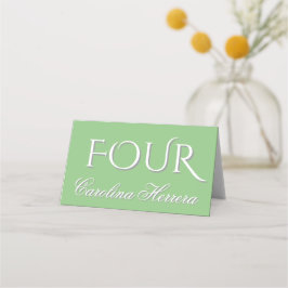 Tarjeta De Asiento Sage Green Elegant Script Guest Name Number