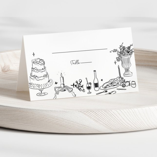 Tarjeta De Asiento Sage Green Hand Drake Whimsical Boda Gracias (Subido por el creador)