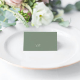 Tarjeta De Asiento Sage Green Modern Elegant Wedding Blank Place Card