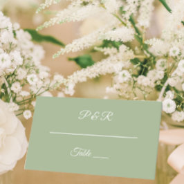 Tarjeta De Asiento Sage Green Simple Stylist Script Boda