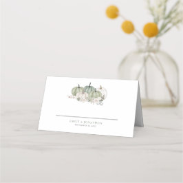 Tarjeta De Asiento Sage Pumpkins Autumals Florals Nombres Boda de fec