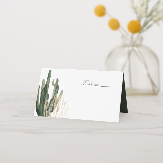 Tarjeta De Asiento Saguaro Cactus moderno Boda Place Cards (Anverso)