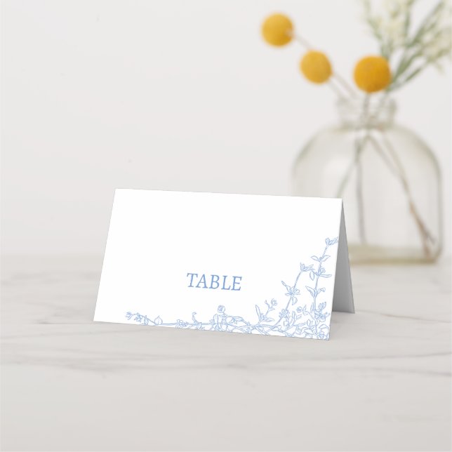 Tarjeta De Asiento Salón de mesa Blue Chinoiserie Toile de Jouy (Anverso)