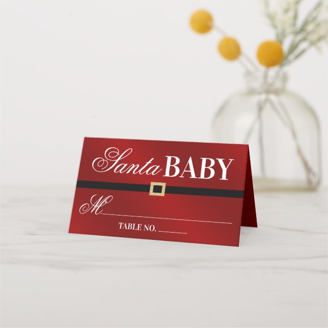 Tarjeta De Asiento Santa Bebé | NAVIDADES BABY SHOWER (Anverso)