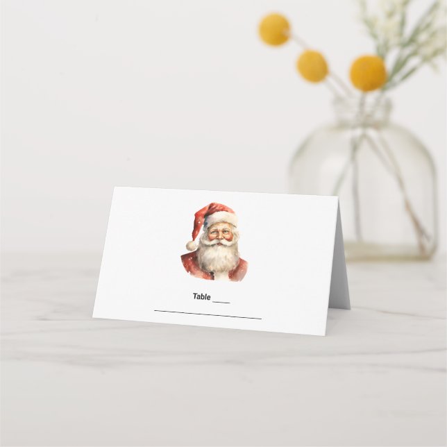 Tarjeta De Asiento Santa Claus Retro Christmas Table (Anverso)